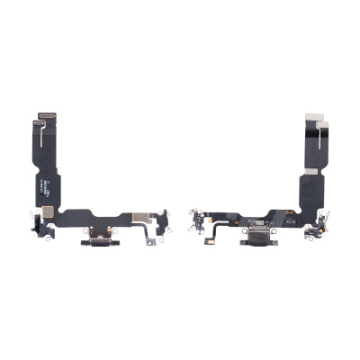 Шлейф для iPhone 15 Plus (A3094) на системный разъем/микрофон Черный - Премиум