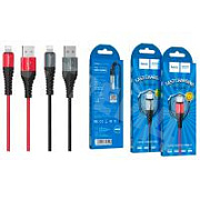 Кабель USB - Lightning Hoco X38 (2.4A, оплетка нейлон) Черный