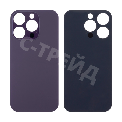 Задняя крышка для iPhone 14 Pro (A2891) Темно-фиолетовый (стекло, широкий вырез под камеру, логотип)