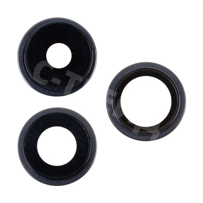 Стекло камеры для iPhone 15 Pro (комплект 3 шт.) Черный