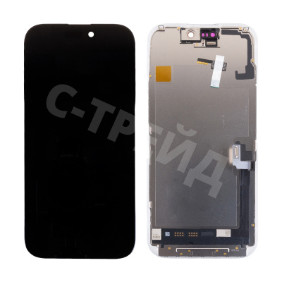 Дисплей для iPhone 17 (A3520) в сборе с тачскрином Черный - (Soft OLED, Full HD, 120 Гц) (площадка под IC)