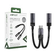 Адаптер Type-C - Type-C + Type-C Acefast J14 Черный
