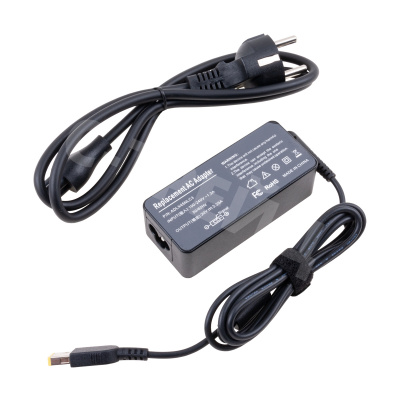 Блок питания (сетевой адаптер) для ноутбуков Lenovo 20V, 2.25A, 45W (прямоугольный разъем)