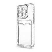 Чехол-накладка для iPhone 16 Pro Max (с защитой камеры, карманом для карт, прозрачный)