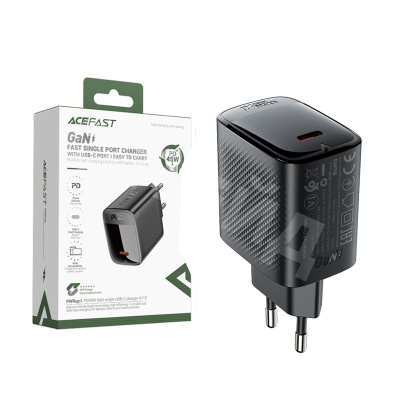 Сетевое зарядное устройство Type-C Acefast A112 (45W, PD, GaN) Черный