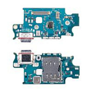 Шлейф для Samsung Galaxy S23+ (S916E/Asia/America version) плата системный разъем/разъем SIM/микрофон - Премиум