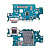 Шлейф для Samsung Galaxy S23+ (S916E/Asia/America version) плата системный разъем/разъем SIM/микрофон - Премиум