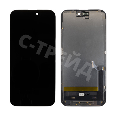Дисплей для iPhone 15 Plus (A3094) в сборе с тачскрином Черный - JCID (Soft OLED, Full HD) (с верификацией = с привязкой без ошибки)