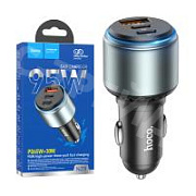 Автомобильное зарядное устройство USB/Type-C Hoco NZ9 (95W, QC3.0, PD, 2Type-C, 1USB) Черный