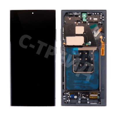 Дисплей для Samsung Galaxy S24 Ultra (S928B) модуль с рамкой Черный - (Soft OLED, 120 Гц) (Full Size)