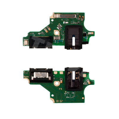 Шлейф для Huawei P20 Lite (ANE-LX1) плата на системный разъем/разъем гарнитуры/микрофон - Премиум