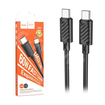 Кабель Type-C - Type-C Hoco X88 (5A, 60W) Черный