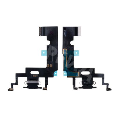 Шлейф для iPhone Xr (A2105) на системный разъем/микрофон Черный - Премиум