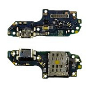 Шлейф для Huawei Nova Y72/Y72S/Y63 (MGA-LX3/GFY-LX1) плата системный разъем/разъем SIM/микрофон - Премиум