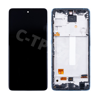 Дисплей для Samsung Galaxy A52/A52 5G/A52s 5G (A525F/A526B/A528B) модуль с рамкой Синий - (OLED) (Full Size)