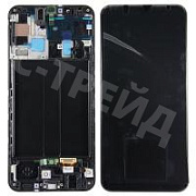 Дисплей для Samsung Galaxy A50 (A505F) модуль с рамкой Черный - OR (SP)