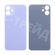 Задняя крышка для iPhone 12 mini (A2399) Фиолетовый (стекло, монолит, широкий вырез под камеру, логотип) - Премиум
