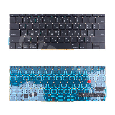 Клавиатура для ноутбука MacBook Pro 13" A1708 (2017, прямой Enter RU) Черный