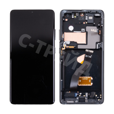 Дисплей для Samsung Galaxy S21 Ultra (G998B) модуль с рамкой Черный - OR Ref. (SP)