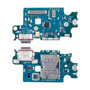 Шлейф для Samsung Galaxy S22+ (S906U/America/EU version) плата системный разъем/разъем SIM/микрофон - Премиум