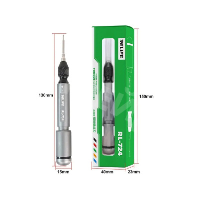 Отвертка Relife RL-724 (тонкий крестик 1,5 мм, магнитная, динамометрическая 0,5 кгс/см2 )