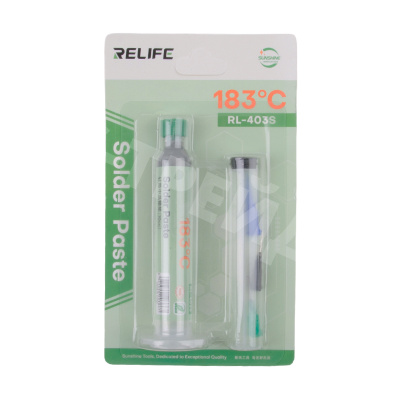 Паста паяльная Relife RL-403S (40 г, среднетемпературная 183°C, в шприце)
