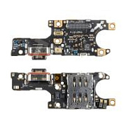 Шлейф для Huawei Honor 400 (DNY-NX9) плата на системный разъем/разъем SIM/микрофон - Премиум