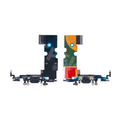 Шлейф для iPhone SE (2020)/SE (2022) на системный разъем/микрофон Черный - Премиум