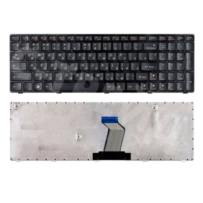 Клавиатура для ноутбука Lenovo IdeaPad B570/B580/V570/Z570/Z575/B590 (с рамкой) Черный
