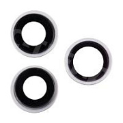 Стекло камеры для iPhone 15 Pro Max (комплект 3 шт.) Серый