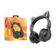 Беспроводные наушники Bluetooth Borofone BO18 Cat Ear (накладные, кошачьи ушки) Черный