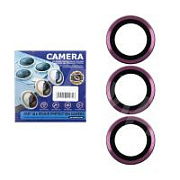 Защитное стекло линзы камеры для iPhone 15 Pro/15 Pro Max (комплект 3 шт.) Темно-красный