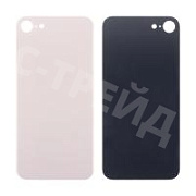 Задняя крышка для iPhone 8 Золото (стекло, монолит, широкий вырез под камеру, логотип) - Премиум