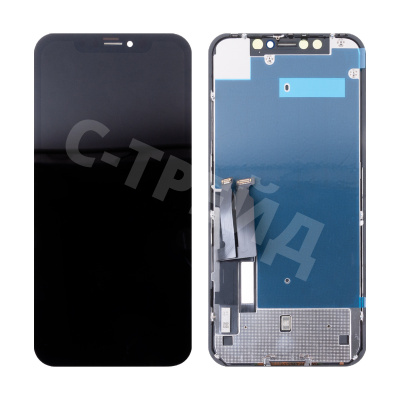 Дисплей для iPhone Xr, совместимый с корпусом iPhone 13/14/15 в сборе с тачскрином Черный - Оптима