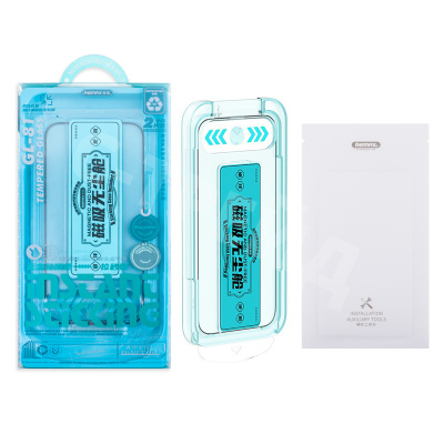 Защитное стекло Remax Tempered Glass GL-81 для iPhone 14 Pro (2 шт., бокс для ровной установки) Черный