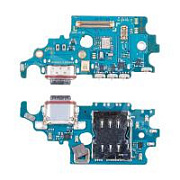 Шлейф для Samsung Galaxy S21 (G991U/America/EU version) плата системный разъем/разъем SIM/микрофон - Премиум