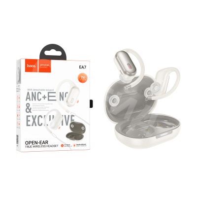 Беспроводные наушники Bluetooth Hoco EA7 (TWS, накладные с ушным креплением, ANC+ENC шумоподавление) Белый