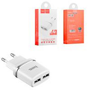 Сетевое зарядное устройство USB Hoco C12 (12W, 2 порта) Белый