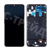Дисплей для Samsung Galaxy A20 (A205F) модуль с рамкой Черный - (OLED)