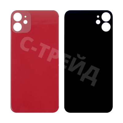 Задняя крышка для iPhone 11 (A2221) Красный (стекло, широкий вырез под камеру, логотип)