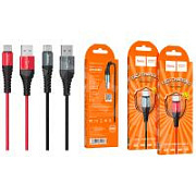 Кабель USB - Type-C Hoco X38 (3А, оплетка нейлон) Черный