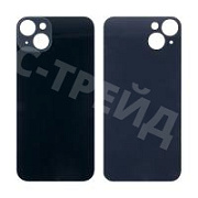 Задняя крышка для iPhone 14 Plus (A2887) Черный (стекло, широкий вырез под камеру, логотип)