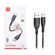 Кабель USB - Type-C XO NB245 (2.4A, силикон) Черный