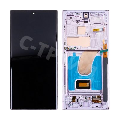 Дисплей для Samsung Galaxy S23 Ultra (S918B) модуль с рамкой Лавандовый - (OLED)