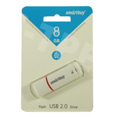 USB-флеш (USB 2.0) 8GB Smartbuy Crown Белый