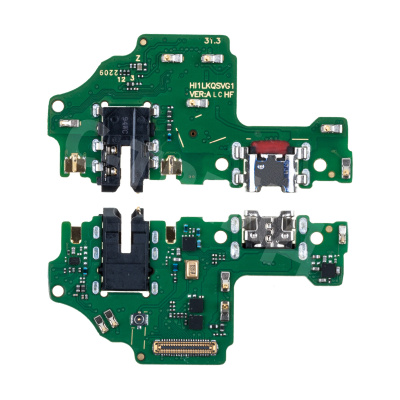 Шлейф для Huawei Honor 9X Lite (JSN-L21) плата на системный разъем/разъем гарнитуры/микрофон - Премиум