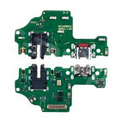 Шлейф для Huawei Honor 9X Lite (JSN-L21) плата на системный разъем/разъем гарнитуры/микрофон - Премиум