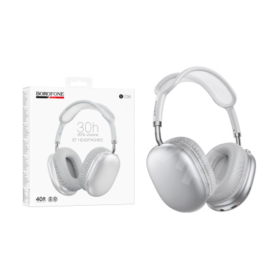 Беспроводные наушники Bluetooth Borofone BO36 (накладные) Серебро