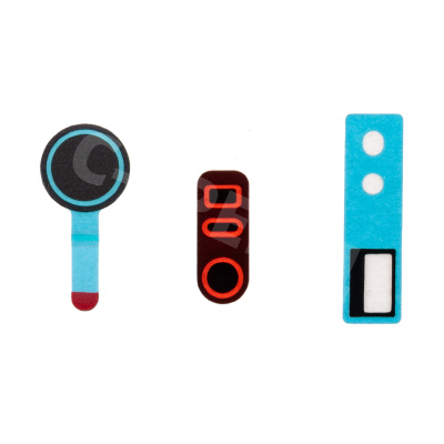 Наклейка (пыльник) передней камеры и датчиков на дисплей для iPhone 15 Pro/15 Pro Max (комплект 3 шт.)