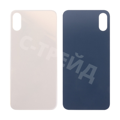Задняя крышка для iPhone Xs (A2097/A1920) Золото (стекло, монолит, широкий вырез под камеру, логотип) - Премиум